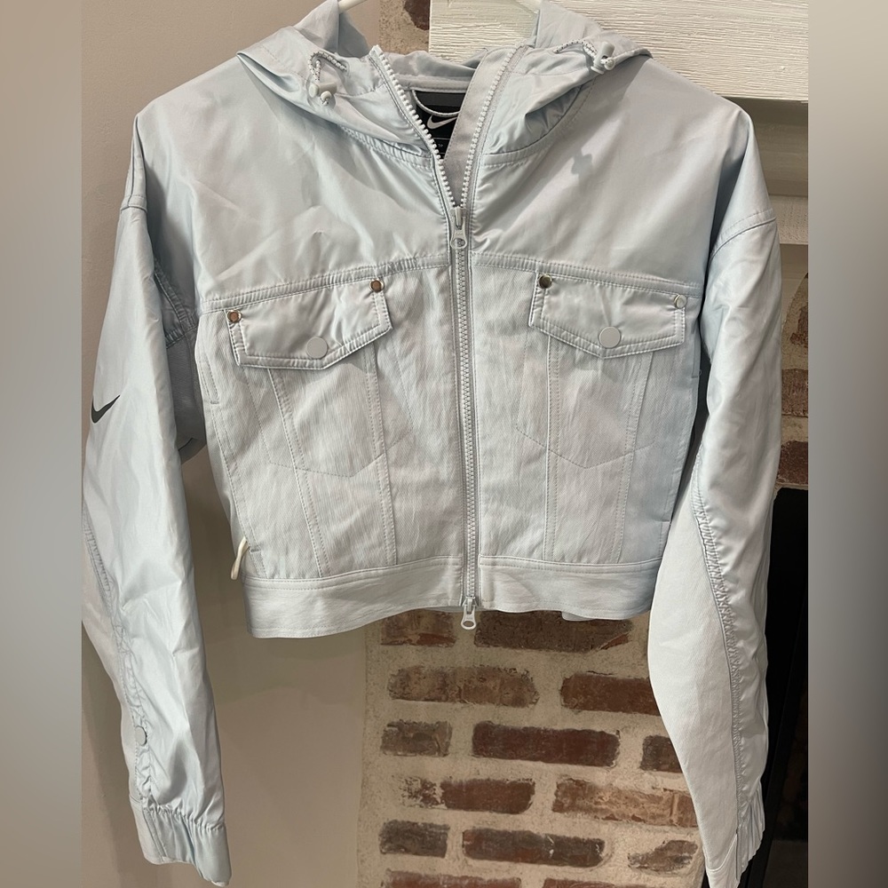 Blue Nike Cropped Windbreaker Jacket